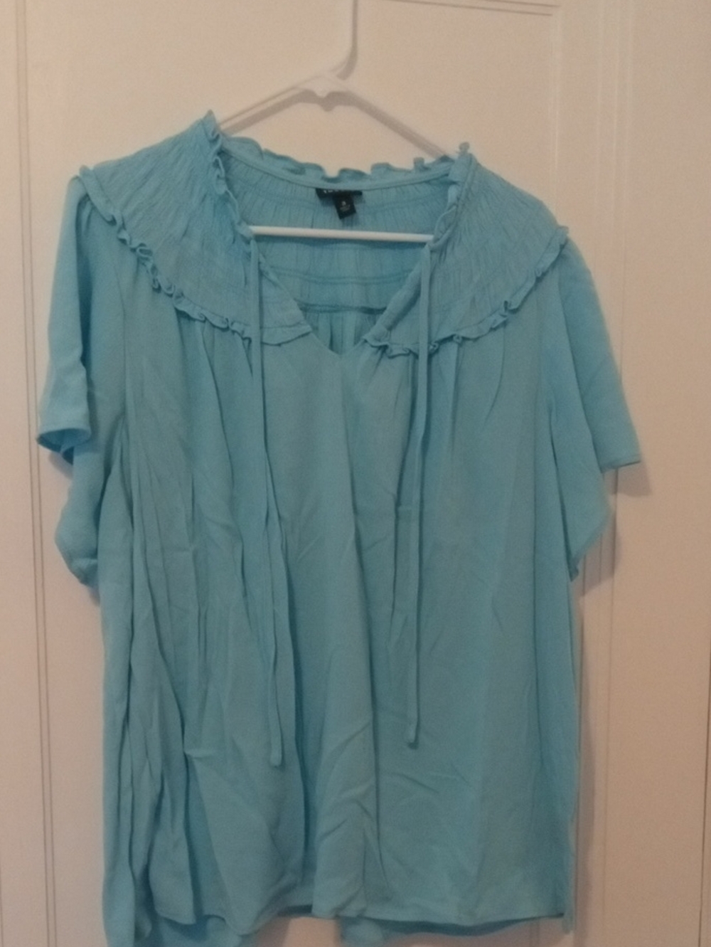 Light Blue Ruffled Collar Women's Top Torrid size 3